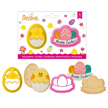 Cookie Cutter Set - Chick and Eastereggs with Embossing